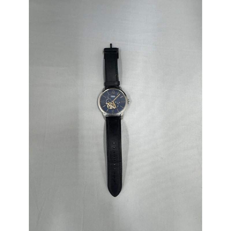Fossil  Blue Dial With  Black Leather Strap Used No Box