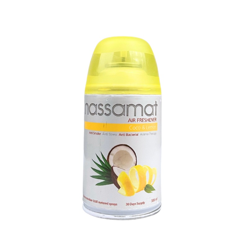 Nassamat Air Freshener 300ml|Clementine|Cinnamon Apple|Amber Musk|Coco & Lemon|Framboise|Strawberry Vanilla|Pineapple|Kiwi & Mango|White Jasmine|Jasmine de Luxe|Papaya Deluxe|Energy|Sweet Mango