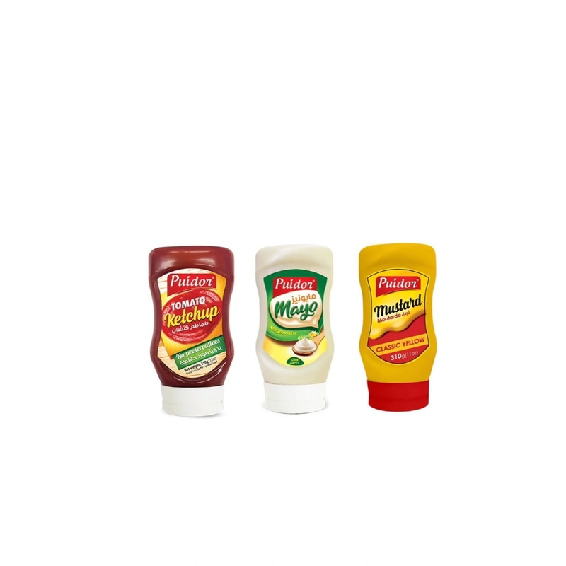 Puidor Mayonnaise 321ml + Puidor Ketchup 350g + Puidor Mustard 310g | Puidor In Lebanon