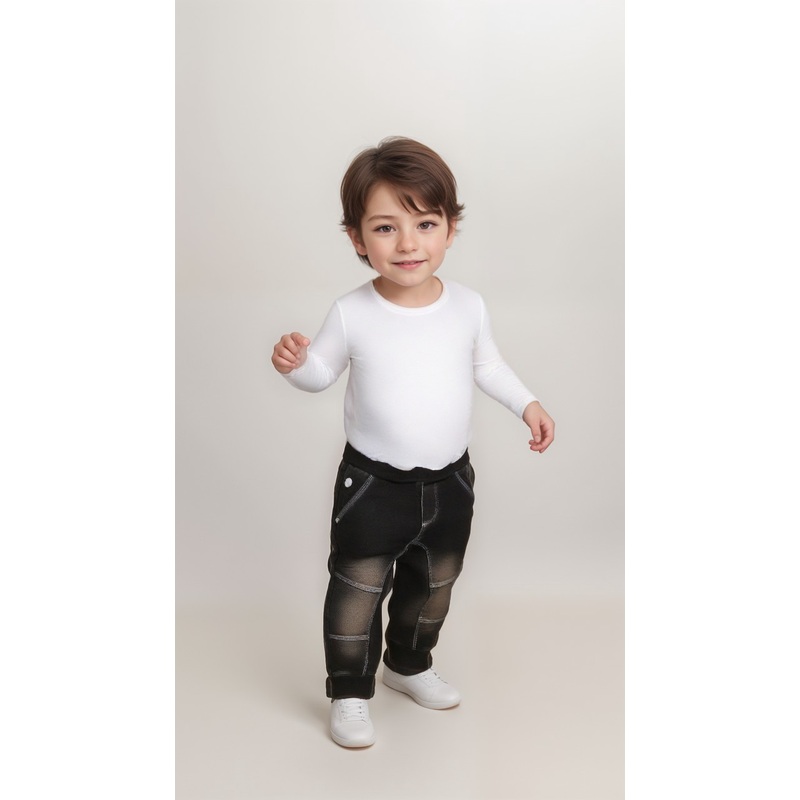 Boboli Baby Boy Washed Black Pants | Boboli In Lebanon