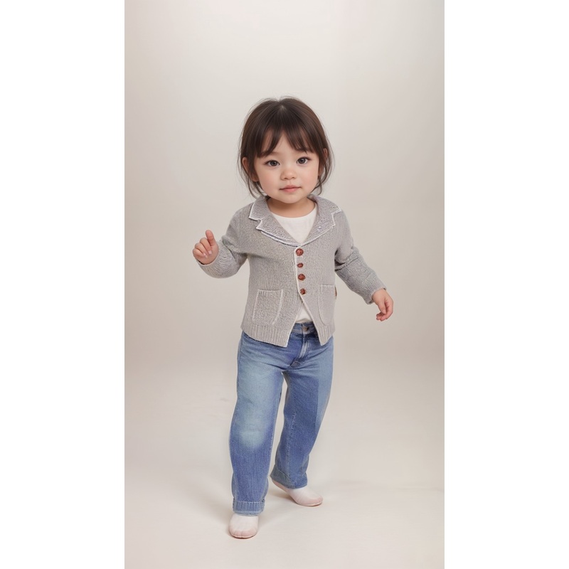 Boboli Baby Girl’s Greige Long-Sleeve Sweatshirts| Boboli in Lebanon