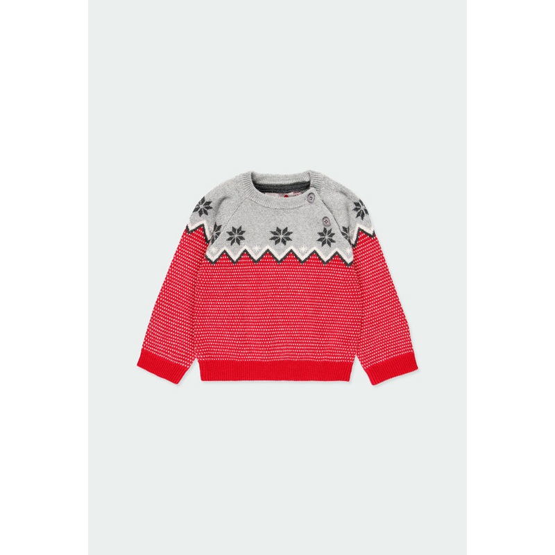 Boboli Baby Girl’s Grey/Red Long-Sleeve Wool Blouse| Boboli in Lebanon