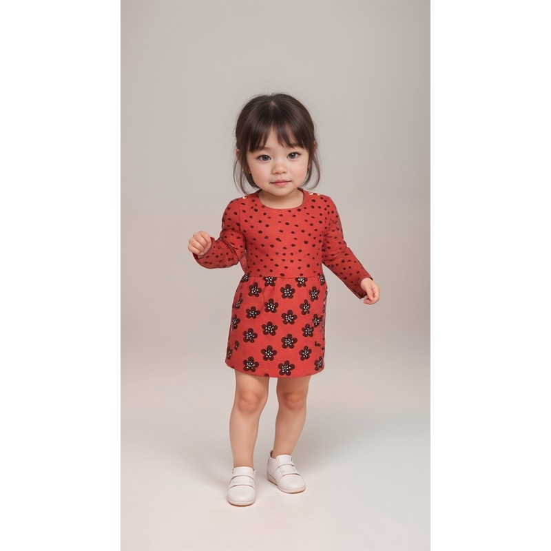 Boboli Baby Girl’s Multicolor Long-Sleeve Dress | Boboli in Lebanon