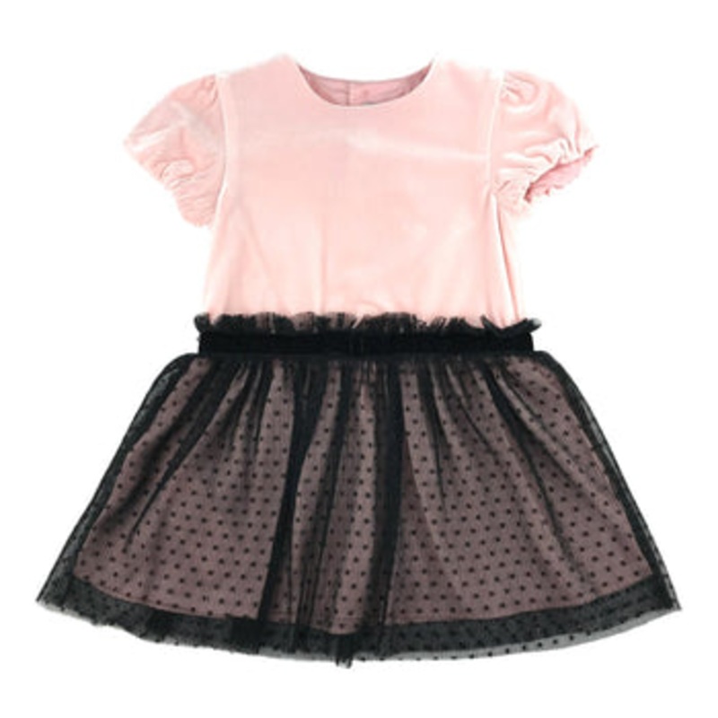 Boboli Baby Girl’s Pink/Black Short-Sleeve Dress| Boboli in Lebanon
