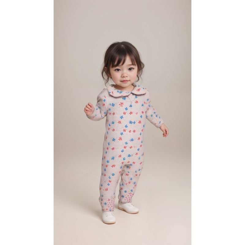 Boboli Baby Girl’s Pink Butterfly Print Long-Sleeve Overall | Boboli in Lebanon