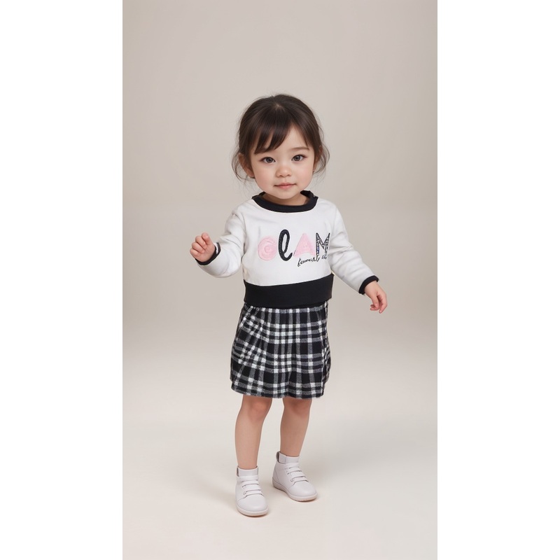 Boboli Baby Girl’s White Long-Sleeve Dress| Boboli in Lebanon