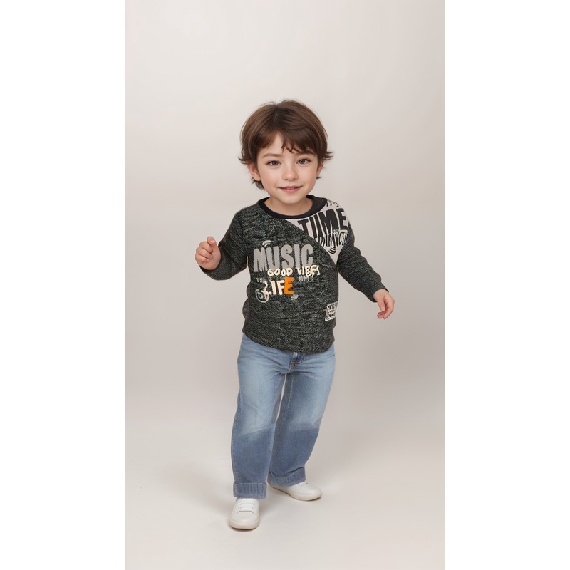 Boboli Boy’s Grey Long-Sleeve Sweatshirt| Boboli in Lebanon