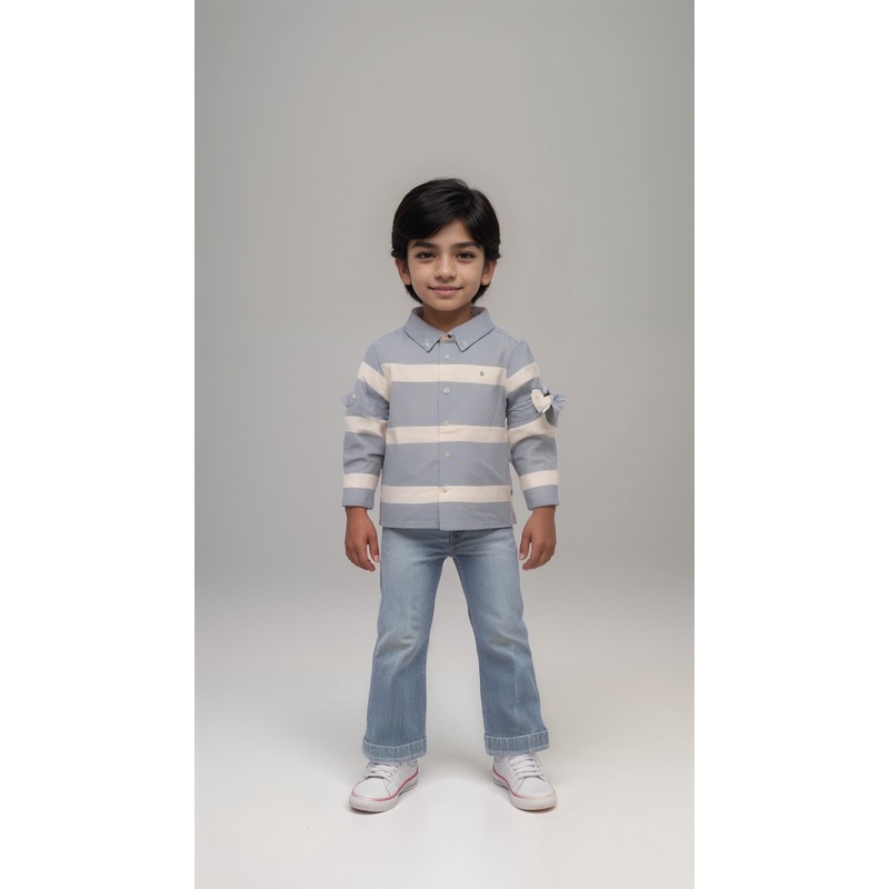 Boboli Boy’s White/Blue Striped Shirt| Boboli in Lebanon