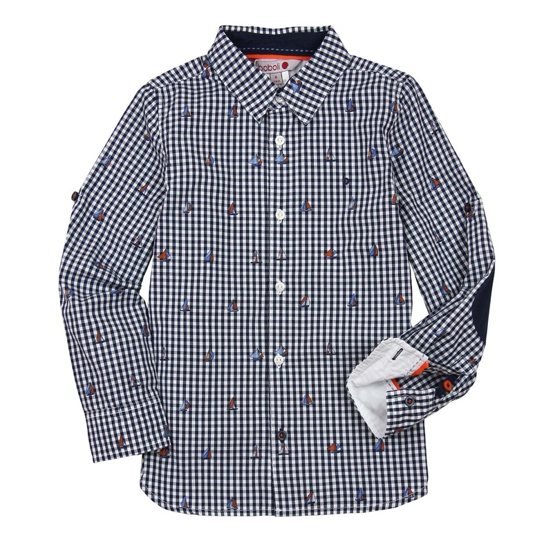 Boboli Boy’s White/Navy Crowbar Shirt| Boboli in Lebanon
