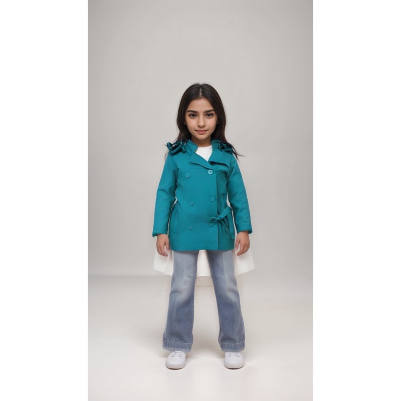 Boboli Girl’s Turquoise Coat| Boboli in Lebanon