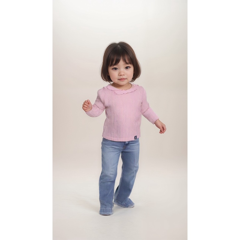Boboli Baby Girl’s Pink Long-Sleeve Blouse| Boboli in Lebanon