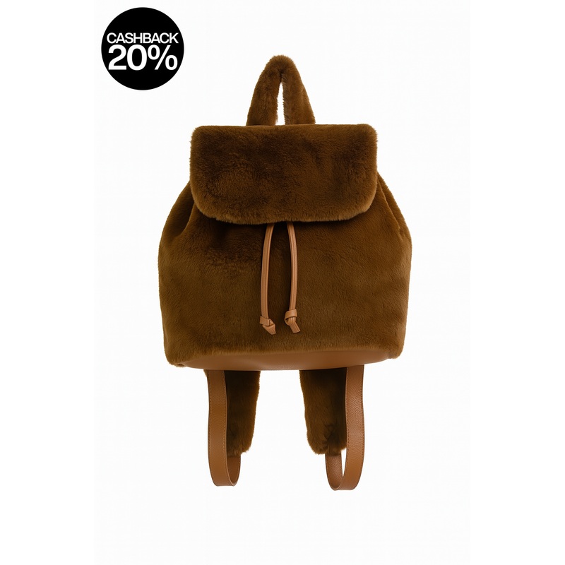 GC Design Women’s Baby Brown Wool Mini Backpack |GC Design in Lebanon