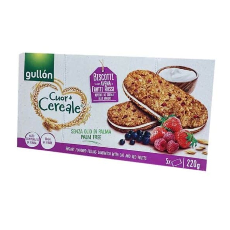 Gullon Yogurt Flavored Filling Sandwich With Oat & Red Fruits 220g | Gullon In Lebanon