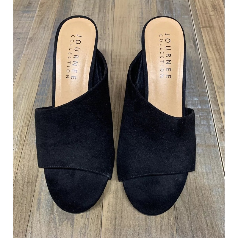 Journee Collection Women’s Black Allea Heeled Slipper |Journee Collection In Lebanon