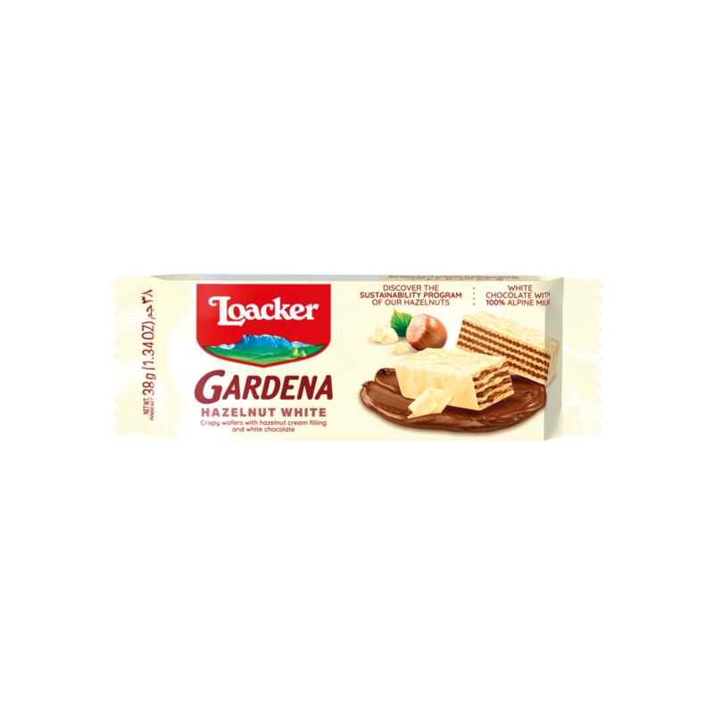 Loacker Gardena Hazelnut White Chocolate Coated Wafers 38g | Loacker In Lebanon