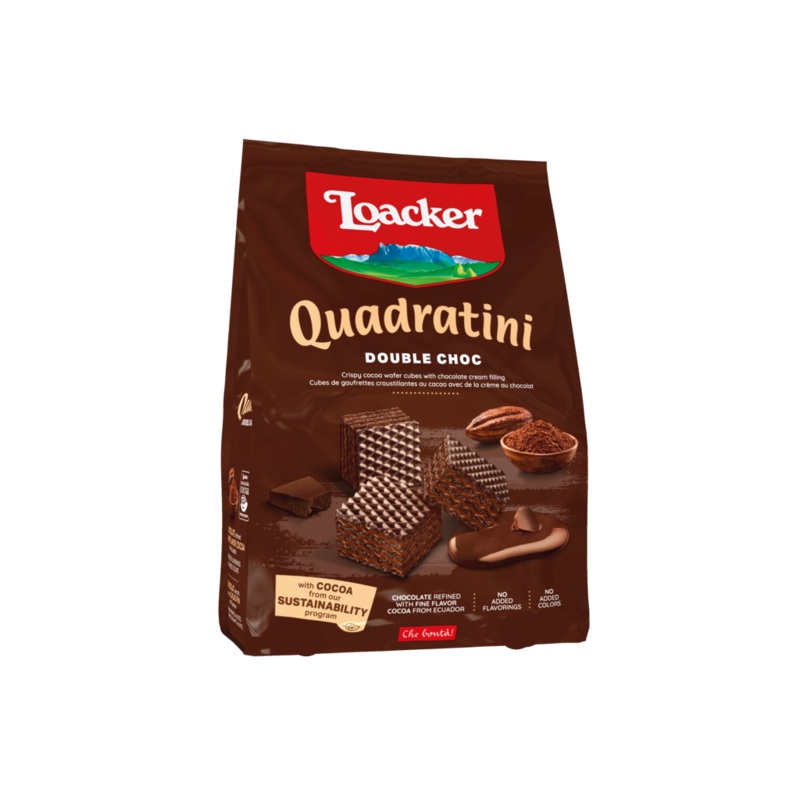 Loacker Quadratini Double Choc Wafers 125g | Loacker In Lebanon