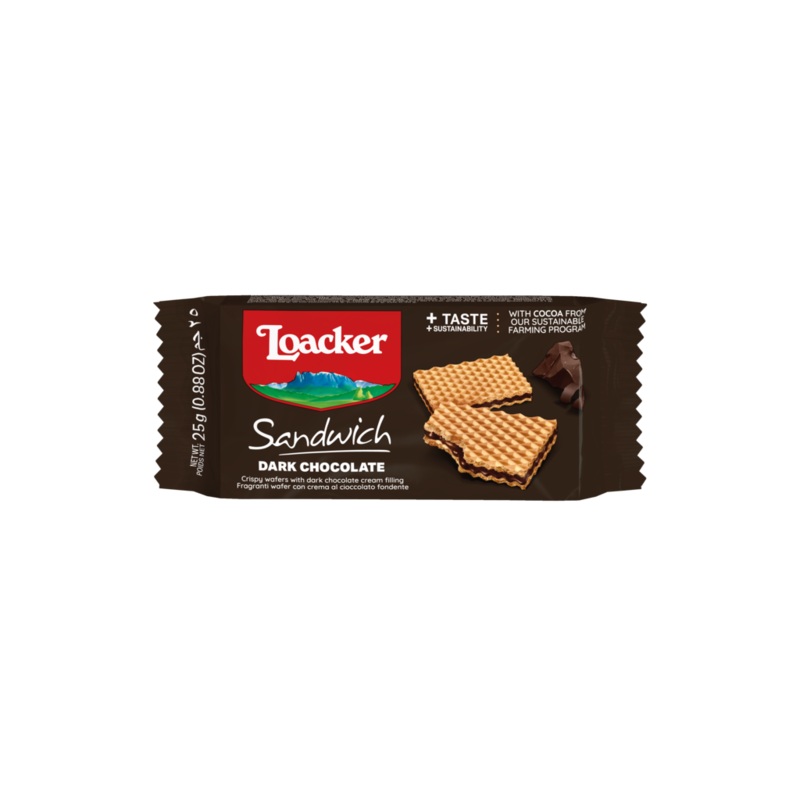 Loacker Sandwich Dark Chocolate Wafer 25g | Loacker In Lebanon