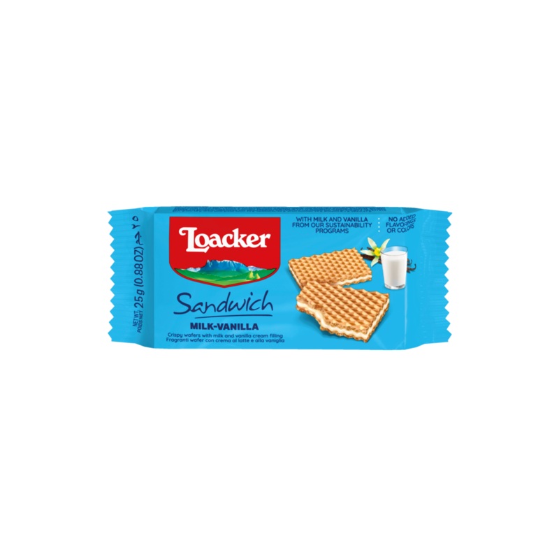 Loacker Sandwich Milk-Vanilla Wafer 25g | Loacker In Lebanon