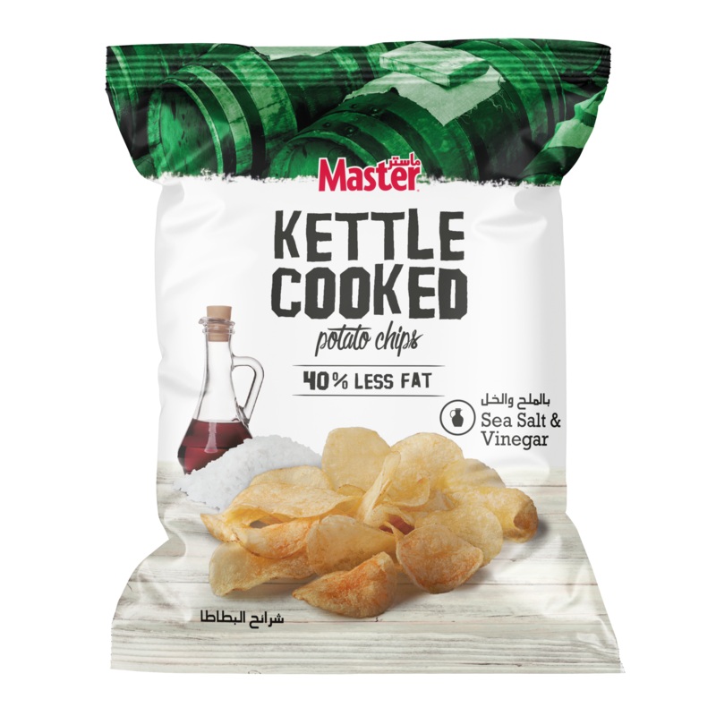 Master Kettle Cooked Potato Chips Sea Salt Vinegar 144g | Master In Lebanon