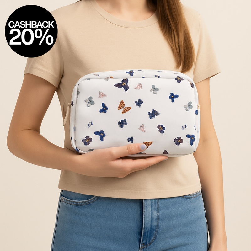 Forever 21 Women’s Blue Butterfly Print  Makeup Bag |Forever 21 in Lebanon