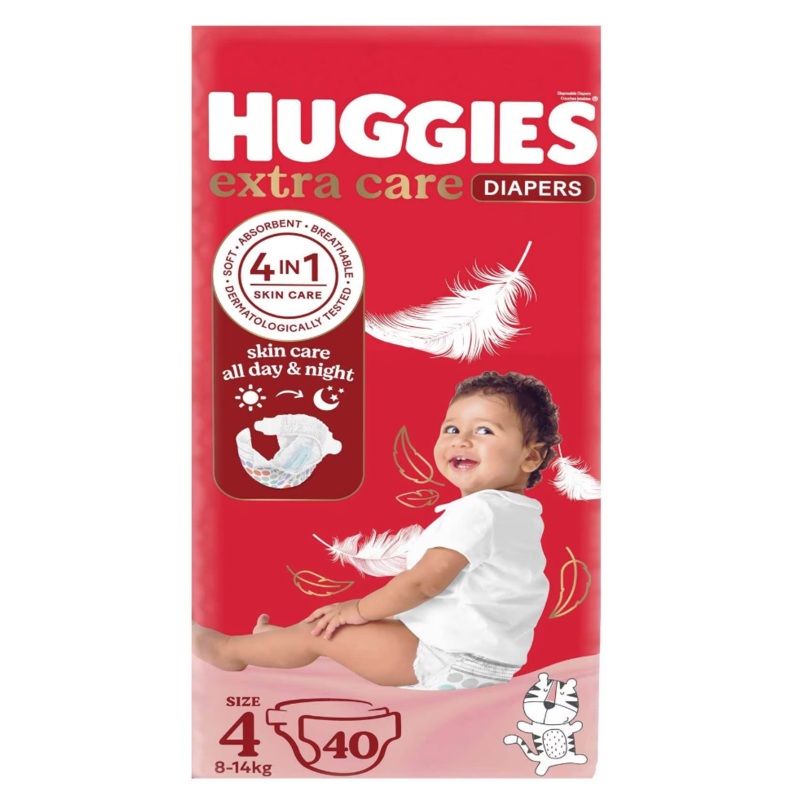 Huggies Extra Care 40 Diaper Size 4 (8+14 KG) | Huggies In Lebanon