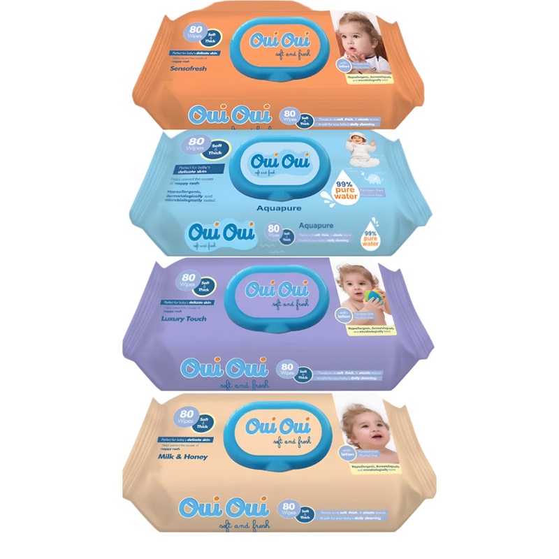 Oui Oui Wet Wipes Soft & thick 80 Wipes 4 Packs (20% Off) | Oui Oui In Lebanon