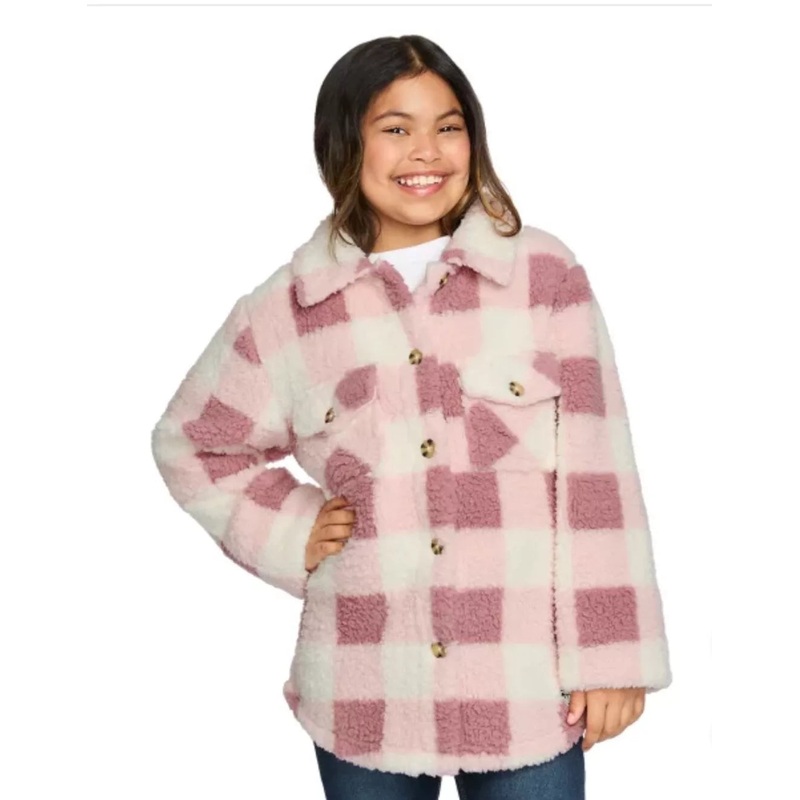 Roxy Girl’s Pink Fleece Shirt Jacket |Roxy in Lebanon