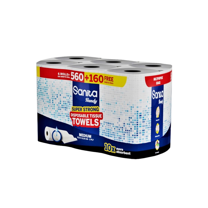 Sanita Handy Towel Medium 6 Rolls (560+160 Free) | Sanita In Lebanon