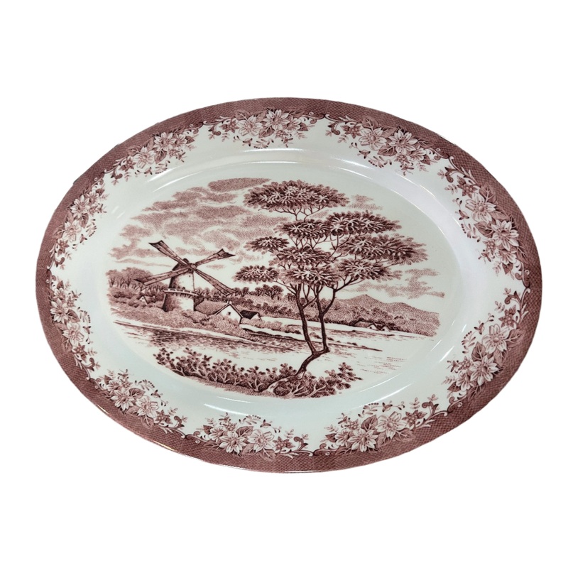 SD Brown & White Melamine Big Oval Plate | SD In Lebanon