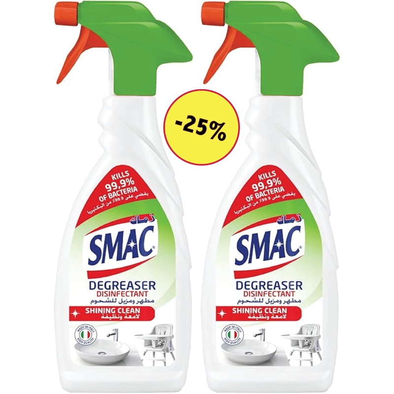Smac Degreaser Disinfectant Shining Clean 650MLX2 (25% Off) | Smac In Lebanon