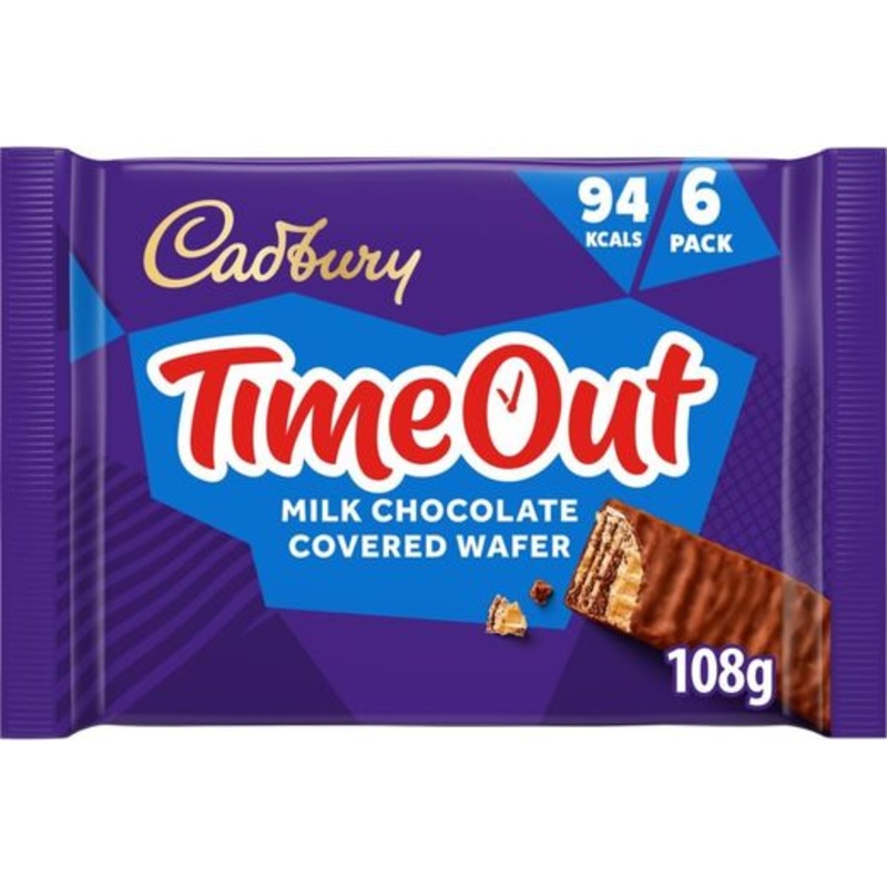 Cadbury Timeout Milk Chocolate Covered Wafer 6 Pack 108g | Cadbury In Lebanon