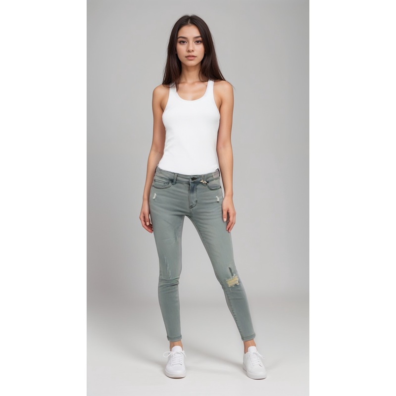 Celebrity Pink Women’s Blue Mid-Rise Ankle Skinny Jeans | Celebrity Pink in Lebanon