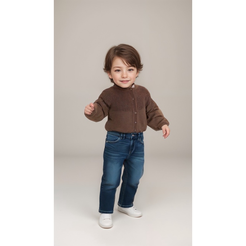 POMPdeLUX Boy’s Brown Knit Cotton Cardigan  |POMPdeLUX  in Lebanon