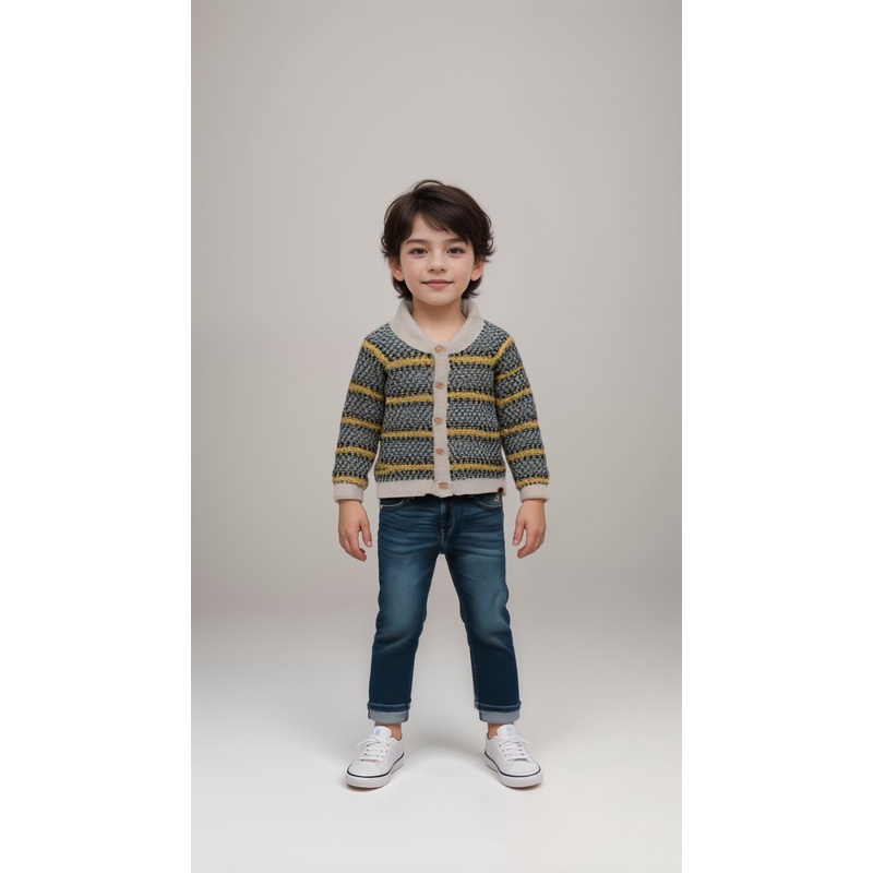 POMPdeLUX Boy’s Multicolored Printed Knit Cardigan | POMPdeLUX In Lebanon