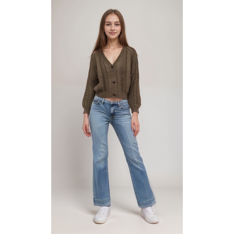 POMPdeLUX Girl’s Brown Buttoned Cardigan |POMPdeLUX in Lebanon