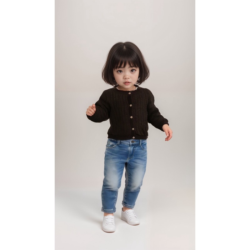 POMPdeLUX Girl’s Brown Knitted Cardigan| POMPdeLUX in Lebanon