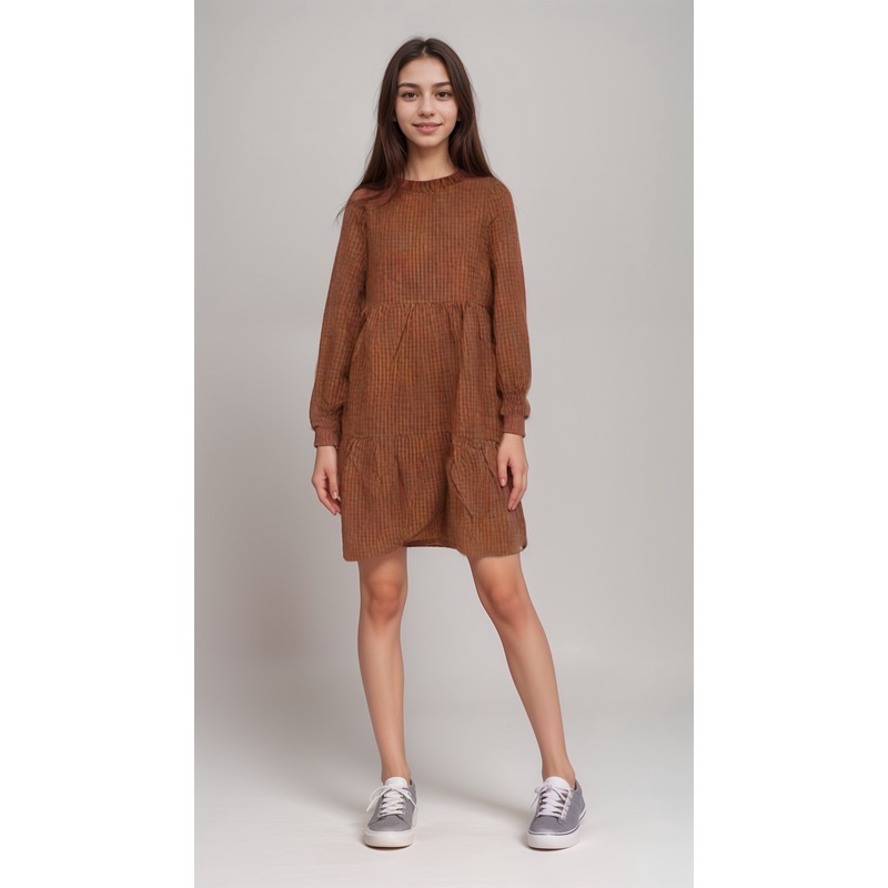 POMPdeLUX Girl’s Dark Camel  Dress |POMPdeLUX in Lebanon