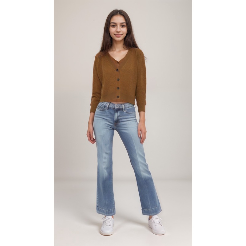 POMPdeLUX Girl’s Dark Camel  Knit Cardigan| POMPdeLUX in Lebanon