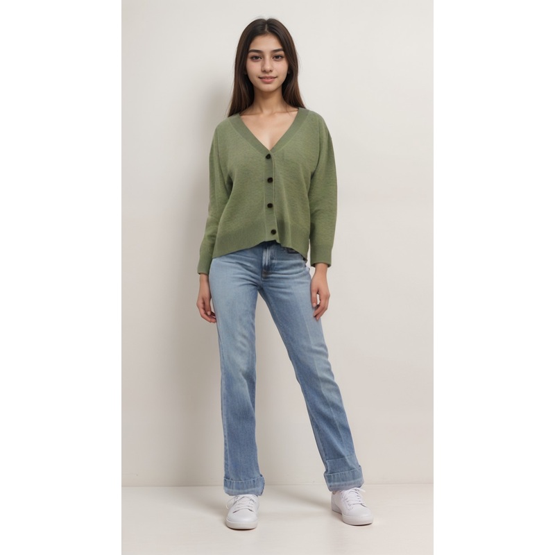 POMPdeLUX Girl’s Dusty Green Isabella Knit Cardigan| POMPdeLUX in Lebanon