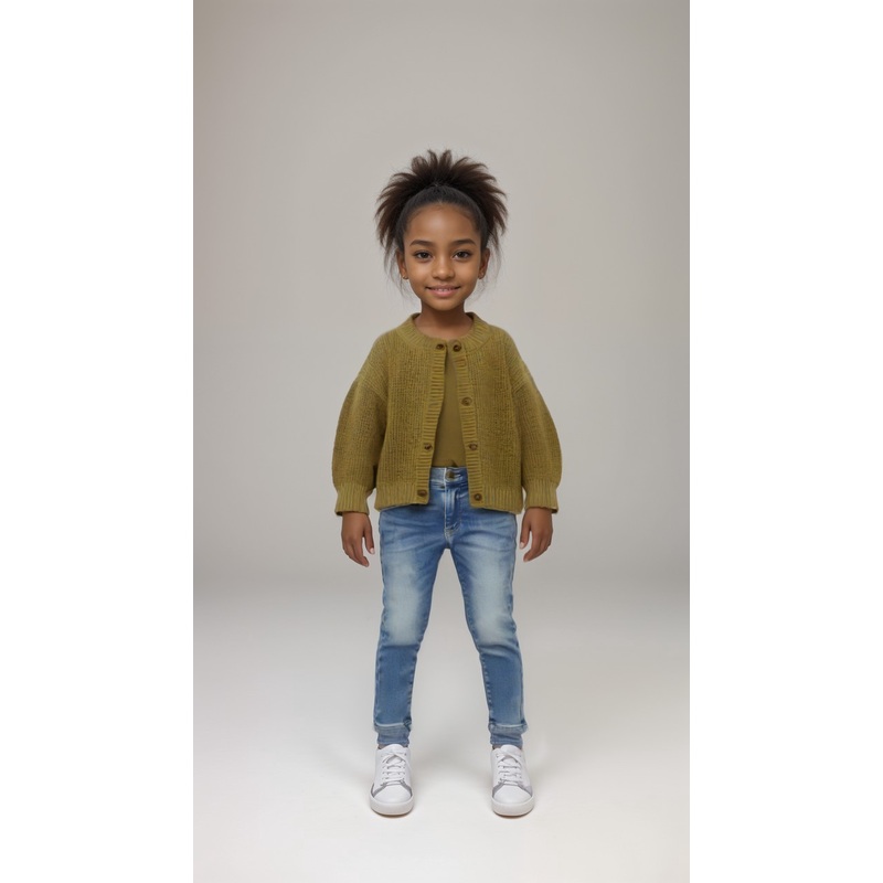 POMPdeLUX Girl’s Dusty Yellow IIsa Lt Knit Cardigan| POMPdeLUX in Lebanon