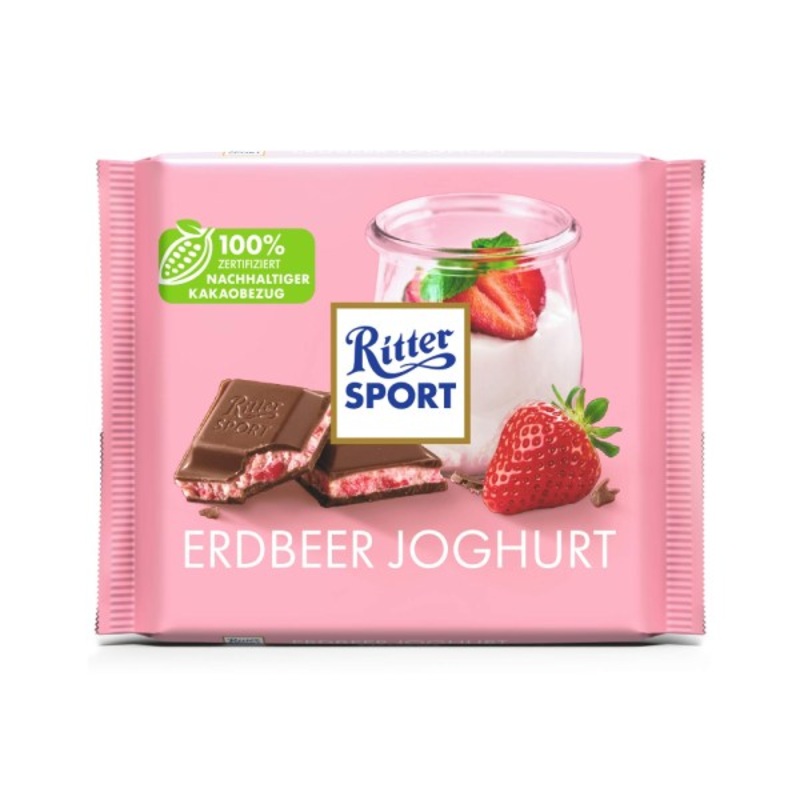 Ritter Sport CV Strawberry Yogurt Chocolate Bar 100g | Ritter Sport In Lebanon
