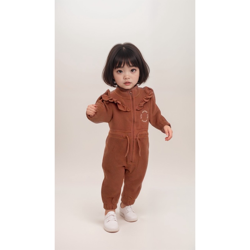 POMPdeLUX baby Girl’s Dusty Rose Fleece Overall | POMPdeLUX in Lebanon