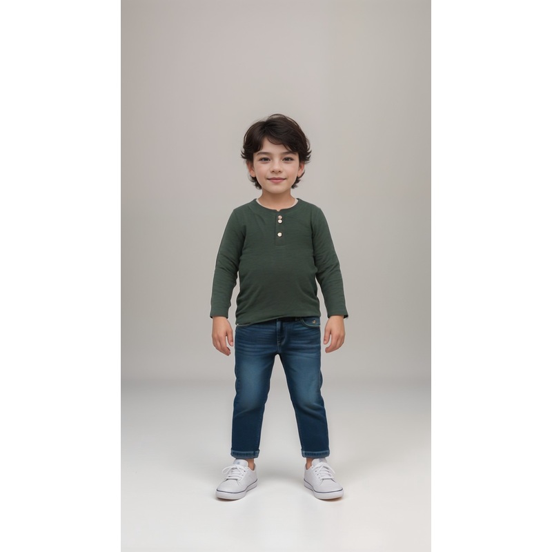 POMPdeLUX Boy’s Dark Green Long Sleeve Blouse| POMPdeLUX in Lebanon