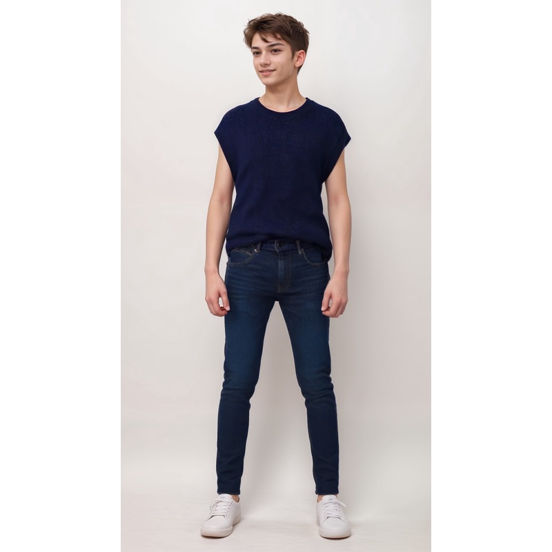 POMPdeLUX Boy’s Navy Blue Knit Vest |POMPdeLUX in Lebanon