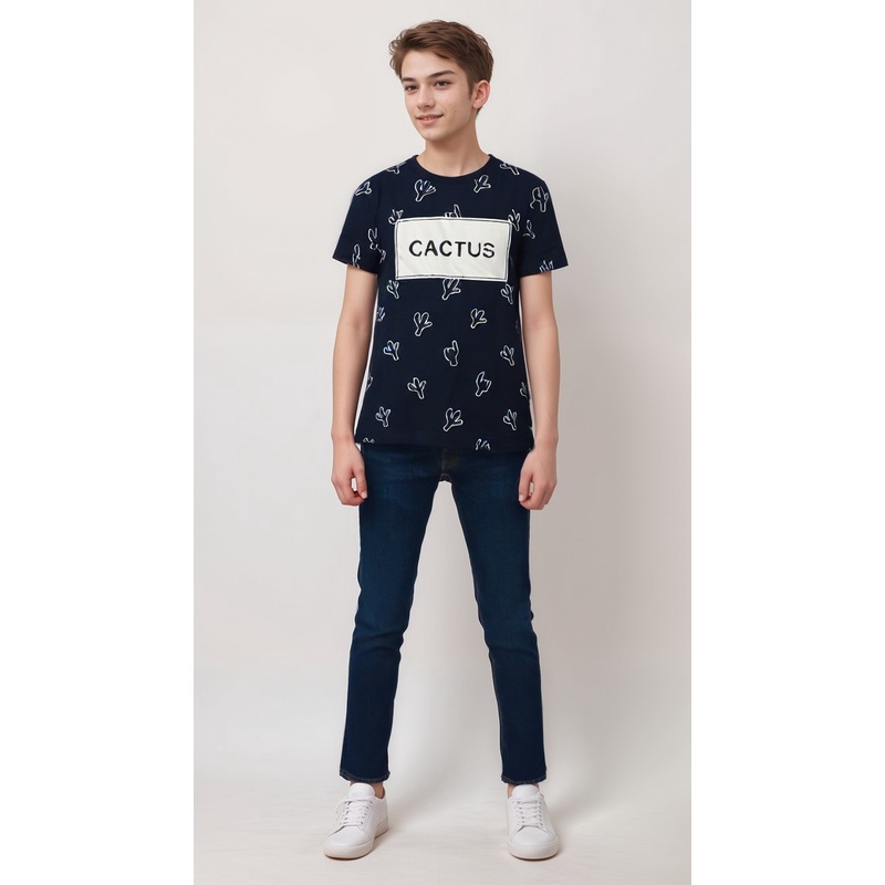 POMPdeLUX Boy’s Navy Pierre Short-Sleeve T-Shirt |POMPdeLUX in Lebanon