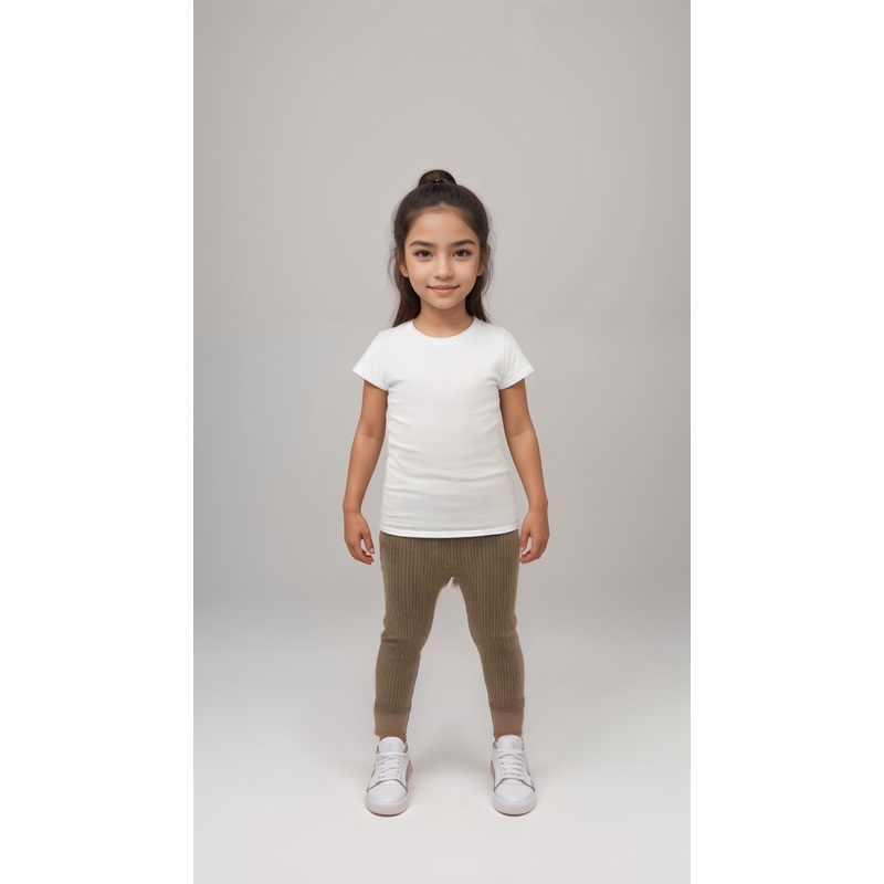 POMPdeLUX Girl’s Beige Greenville Lk Knit Leggings |POMPdeLUX in Lebanon