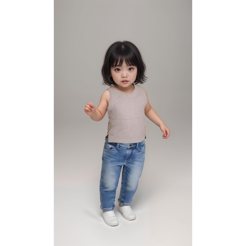 POMPdeLUX Girl’s Beige Sleeveless Blouse| POMPdeLUX in Lebanon