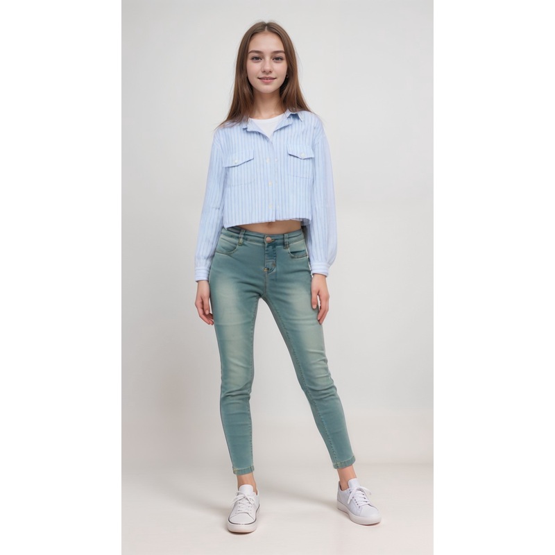 POMPdeLUX Girl’s Blue Straight Denim Jeans | POMPdeLUX in Lebanon