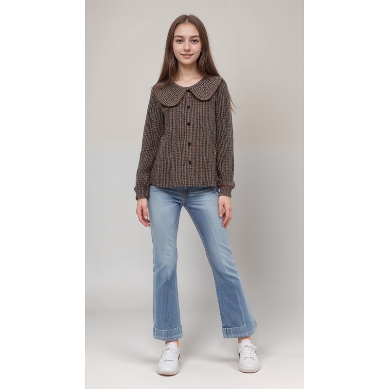 POMPdeLUX Girl’s Brown/Pink Crowbar Long-Sleeve Shirt |POMPdeLUX in Lebanon