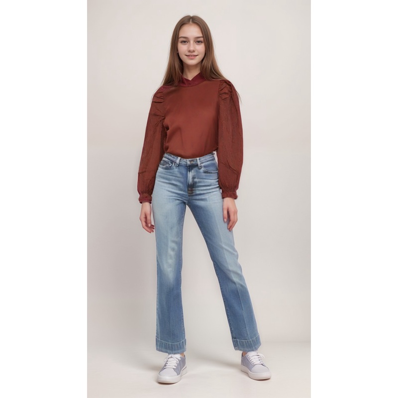 POMPdeLUX Girl’s Dusty Rose Jill  Long Sleeve Blouse | POMPdeLUX in Lebanon